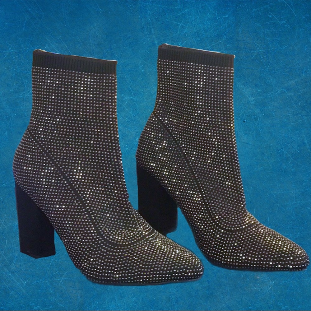 Rhinestone gem sock boots